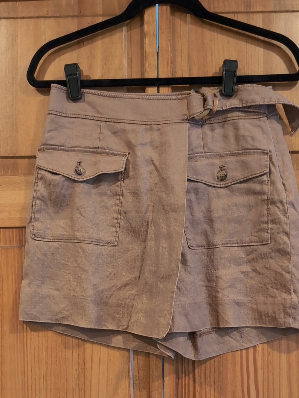 Women's Tan Utility Belted Shorts